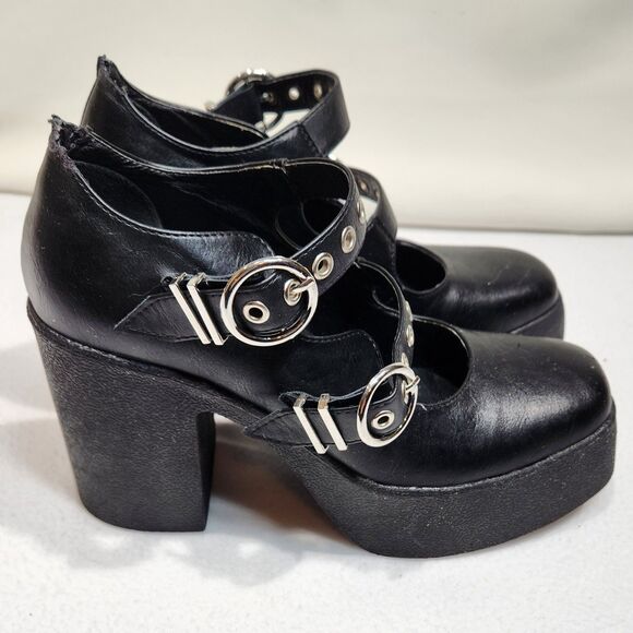 Lamoda Shoes - Lamoda Platform Mary Jane Heels Double Strap Ring Buckle Goth Alt Black Size 8